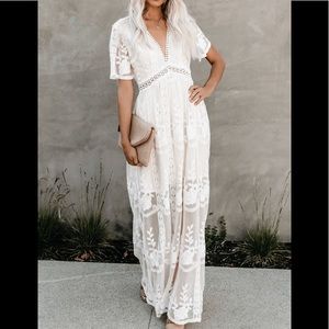 White Lace Maxi Dress